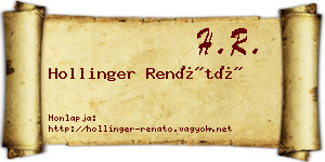 Hollinger Renátó névjegykártya
